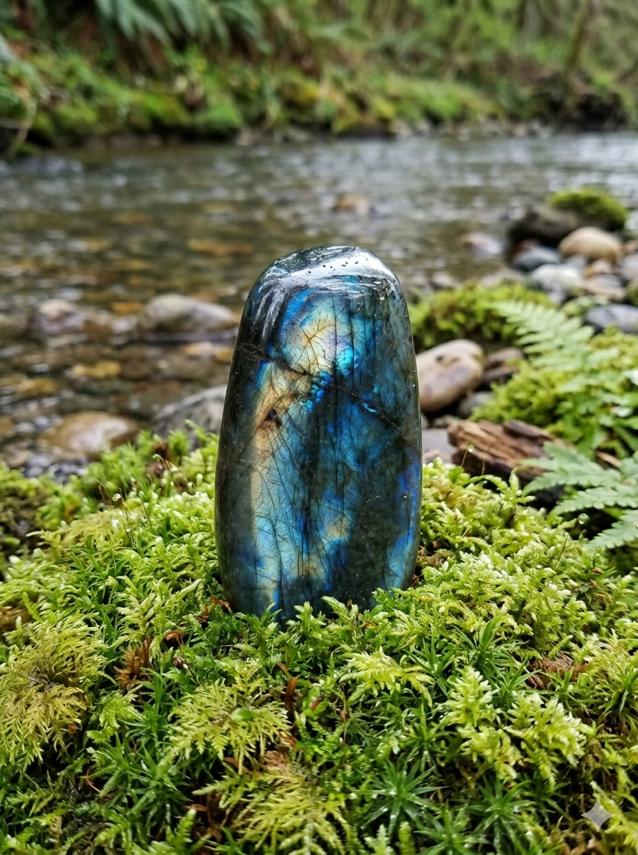 Labradorite - bloc à poser - éclat du Ciel