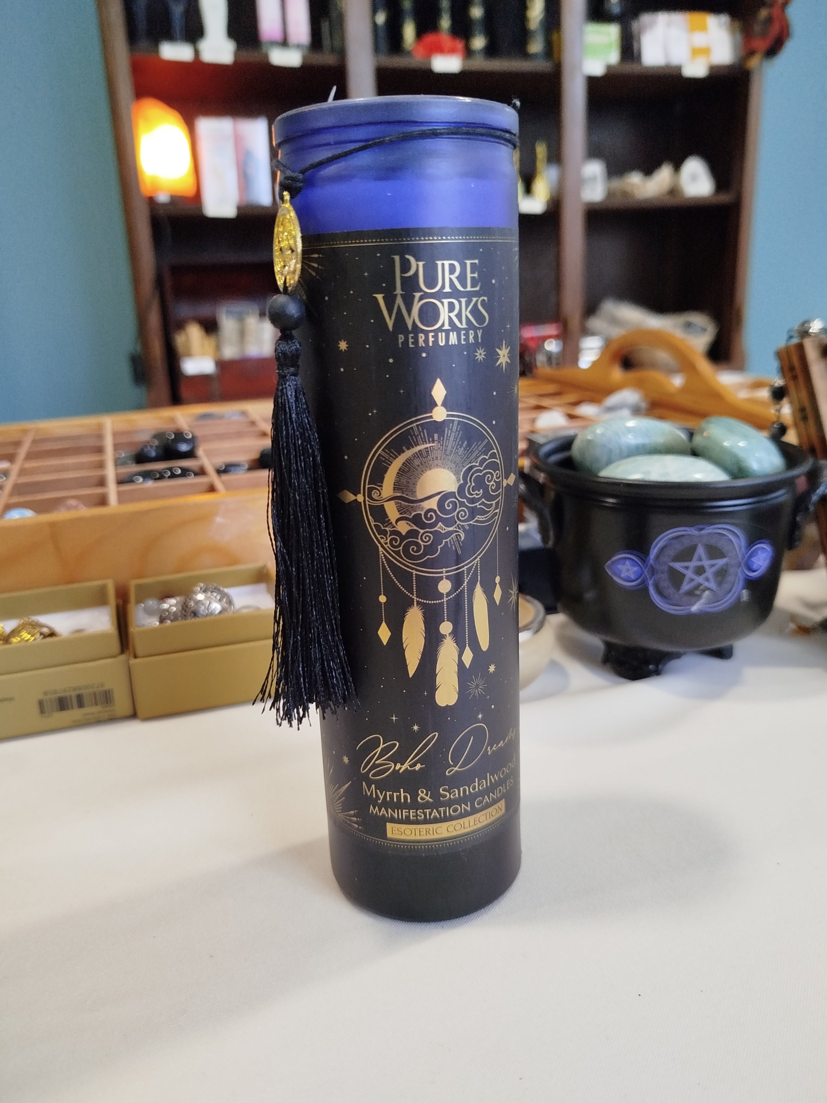 bougie d'intention, manifestation, rêve, myrrh et santal