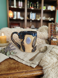 Tasse en Grès Pyrité avec Calcédoine Bleue - Mug en céramique