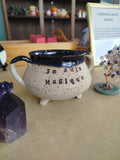 Chaudron d'intention en céramique - " Je suis Magique" | mug en grès Pyrité et labradorite