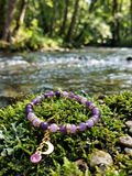 Bracelet artisanal en Lépidolite facettée